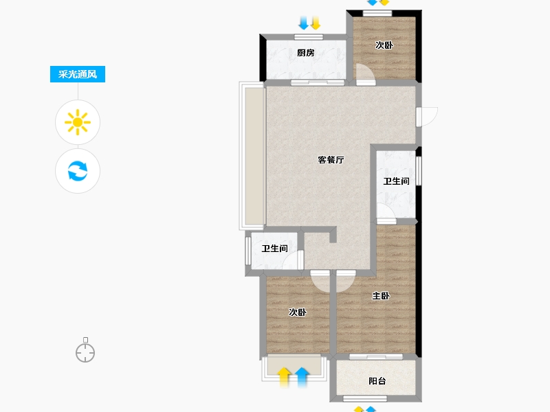 浙江省-杭州市-中建潮阅尚境-79.15-户型库-采光通风