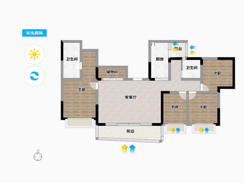 四川省-成都市-天府公园未来城-118.71-户型库-采光通风