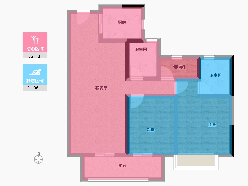 浙江省-杭州市-越秀·星颂府-73.15-户型库-动静分区