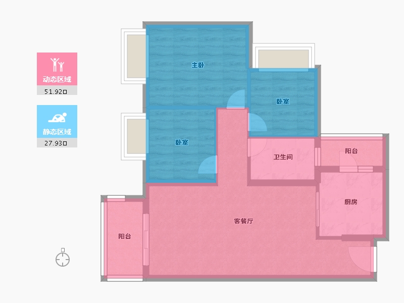 广东省-广州市-凯德·双桥新作-71.20-户型库-动静分区