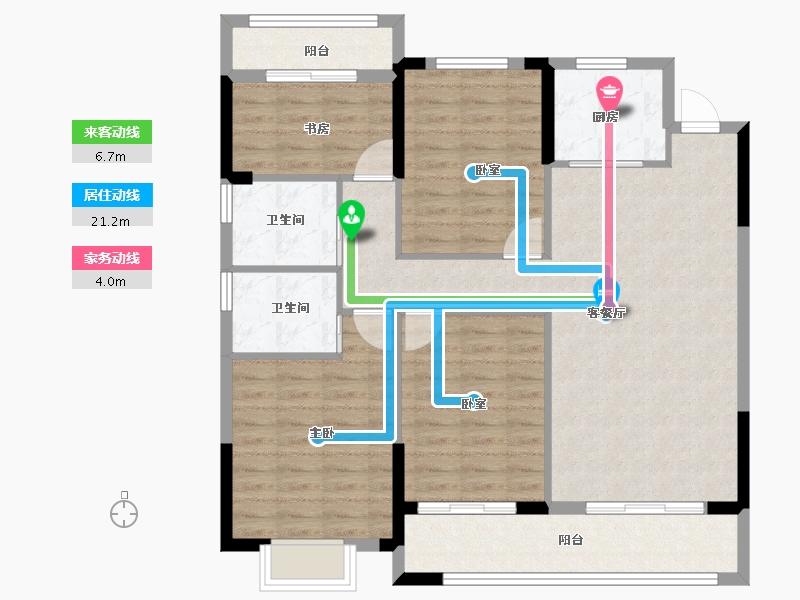 浙江省-宁波市-和悦·上观府-103.20-户型库-动静线