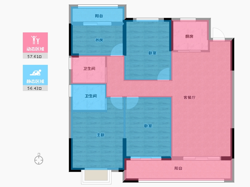 浙江省-宁波市-和悦·上观府-103.20-户型库-动静分区