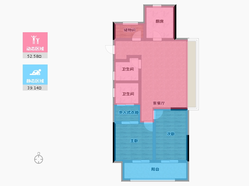 浙江省-杭州市-越秀·星颂府-80.78-户型库-动静分区