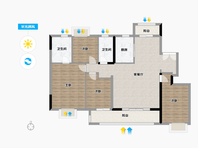 江西省-南昌市-赣电东方城-120.00-户型库-采光通风