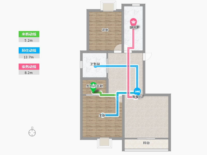 浙江省-杭州市-东新园新湖苑-88.22-户型库-动静线