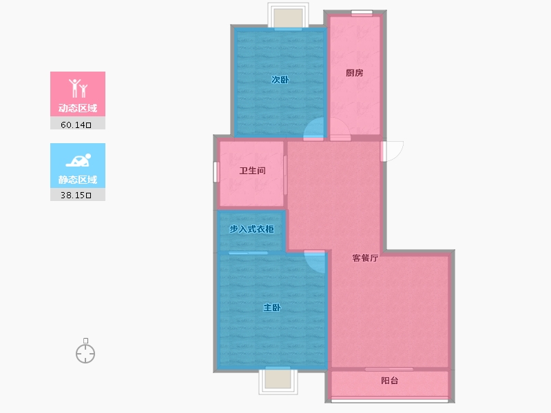 浙江省-杭州市-东新园新湖苑-88.22-户型库-动静分区