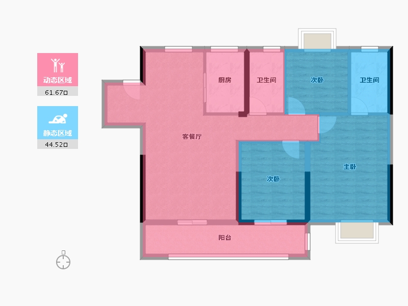 江西省-南昌市-赣电东方城-95.53-户型库-动静分区