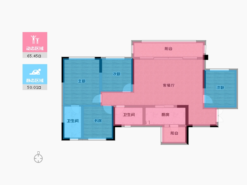 四川省-成都市-中国铁建新川樾-102.75-户型库-动静分区