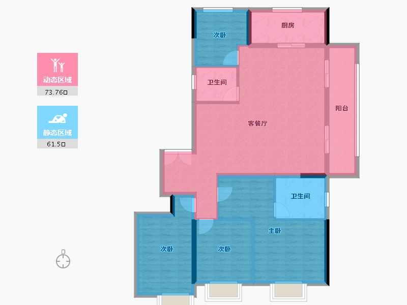 江西省-南昌市-赣电东方城-122.40-户型库-动静分区