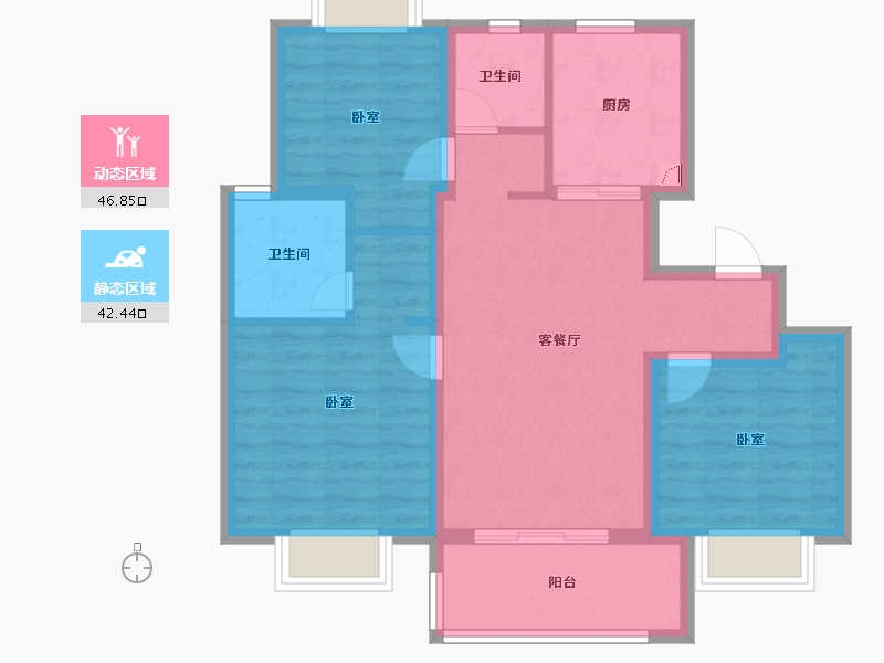 上海-上海市-中铁·虹桥逸都古北悦公馆-79.21-户型库-动静分区