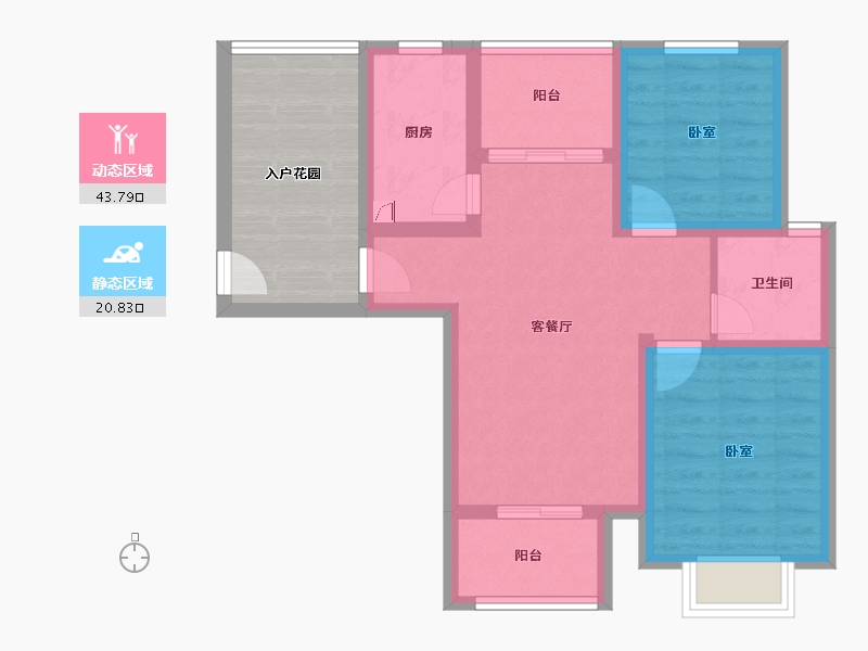 上海-上海市-保利叶上海-66.41-户型库-动静分区