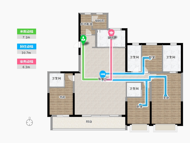 浙江省-宁波市-伟星·玉堰珑印府-185.50-户型库-动静线