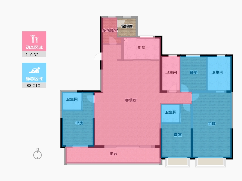 浙江省-宁波市-伟星·玉堰珑印府-185.50-户型库-动静分区