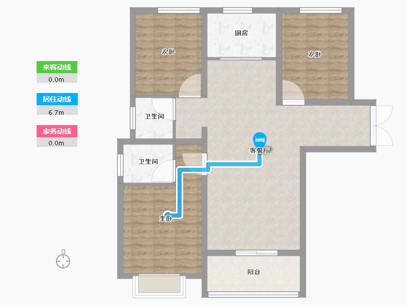 陕西省-宝鸡市-冠宇·锦和佳苑-96.81-户型库-动静线