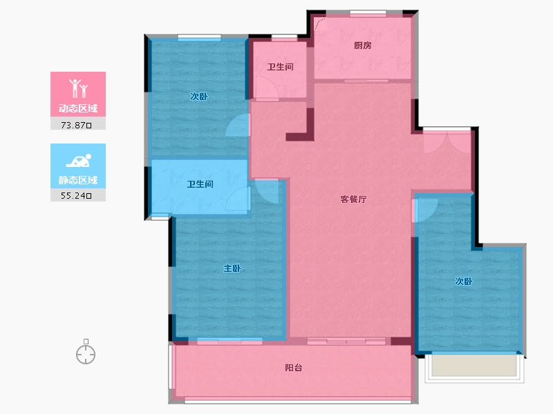 安徽省-亳州市-绿地·云峰公馆C区-117.00-户型库-动静分区