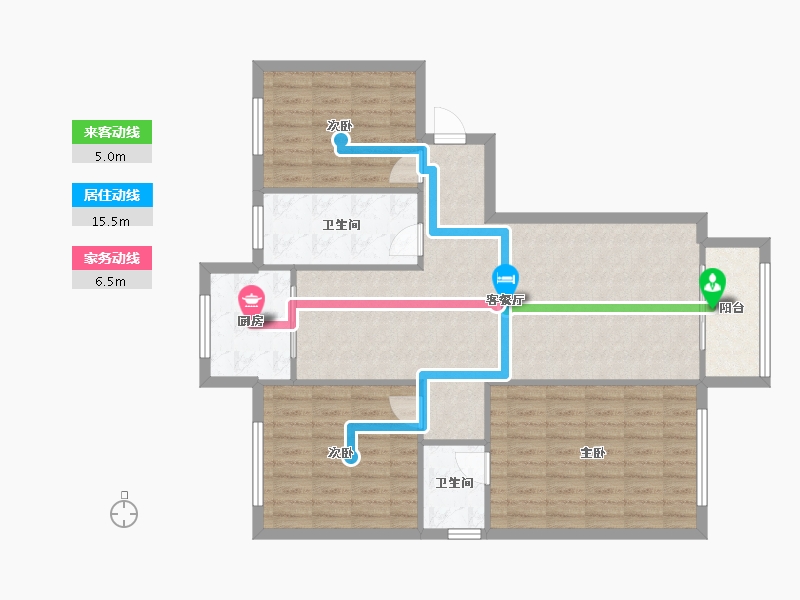 陕西省-宝鸡市-世家星城-101.18-户型库-动静线