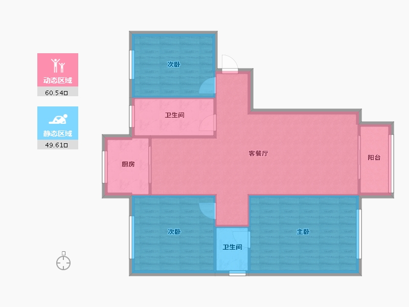 陕西省-宝鸡市-世家星城-101.18-户型库-动静分区