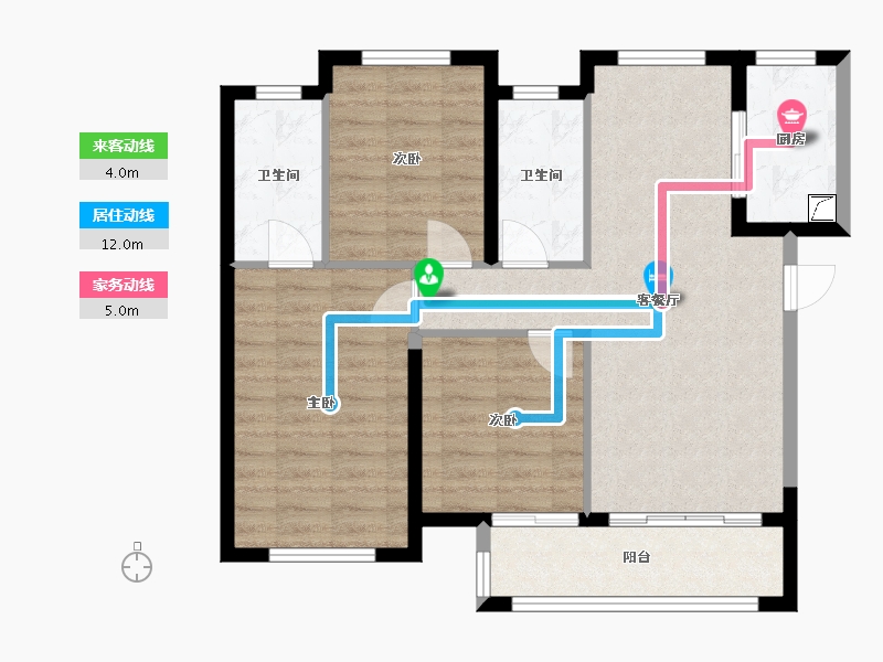 湖北省-武汉市-东原·朗阅-90.00-户型库-动静线