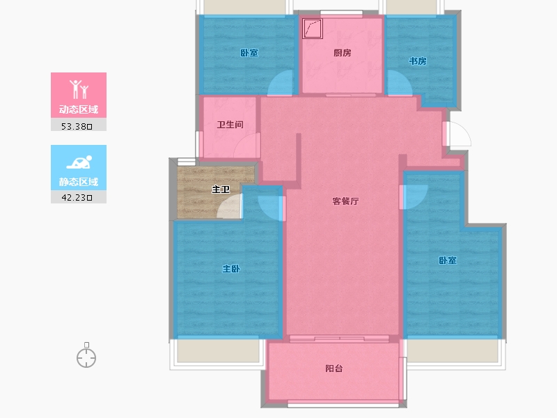 上海-上海市-天安象屿·西江悦-88.54-户型库-动静分区