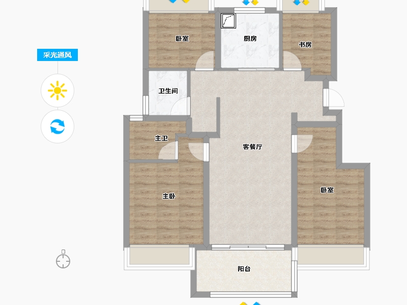 上海-上海市-天安象屿·西江悦-88.54-户型库-采光通风