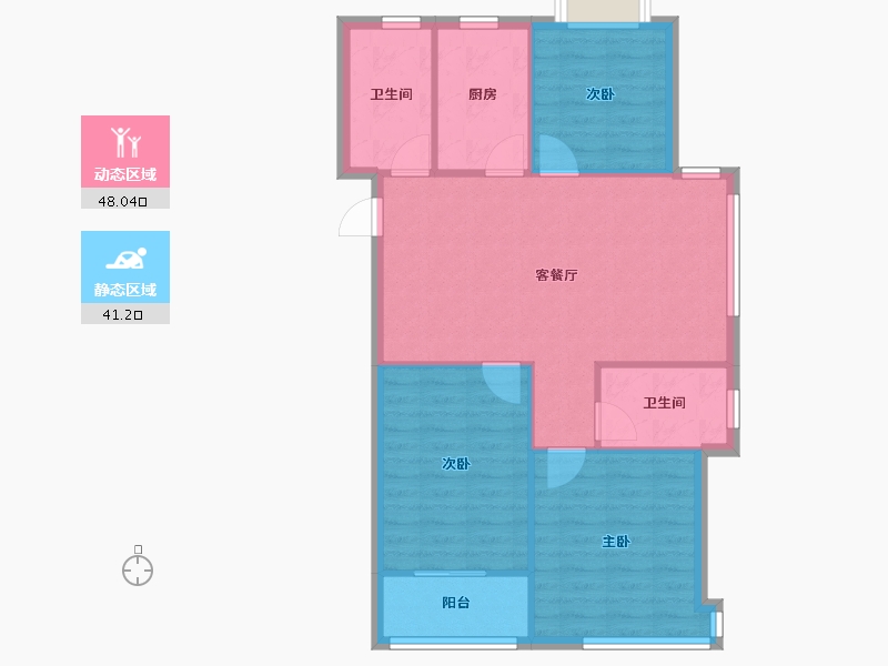 江苏省-常州市-逸兴聚缘公寓-81.50-户型库-动静分区