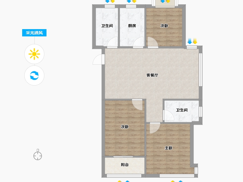 江苏省-常州市-逸兴聚缘公寓-81.50-户型库-采光通风