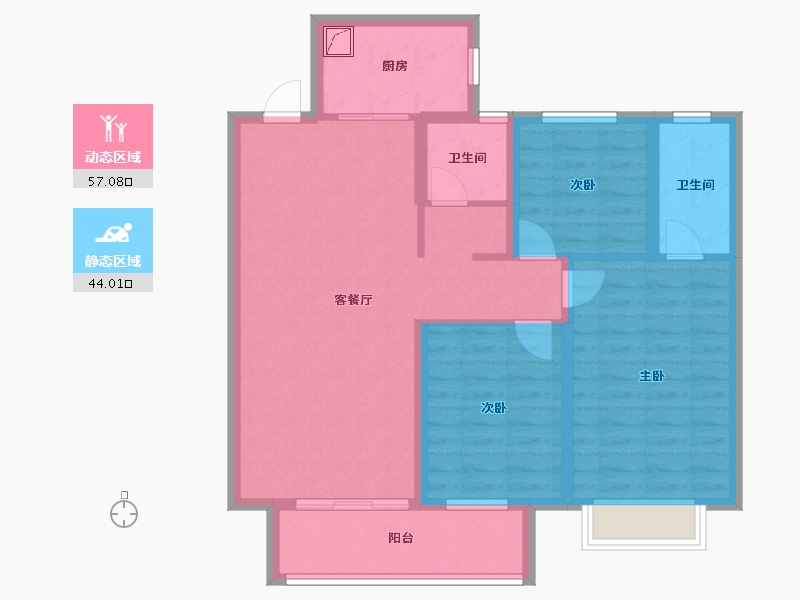 河北省-邢台市-公元壹号院-90.00-户型库-动静分区