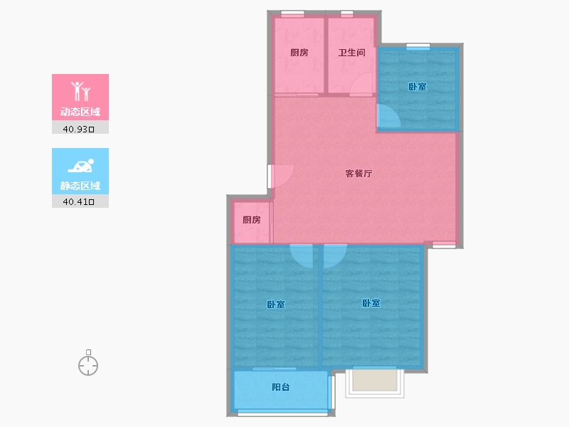 江苏省-南京市-仙居雅苑-74.28-户型库-动静分区