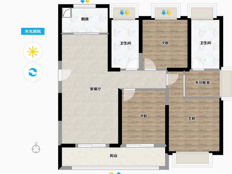 湖北省-武汉市-大华锦绣时代-100.00-户型库-采光通风