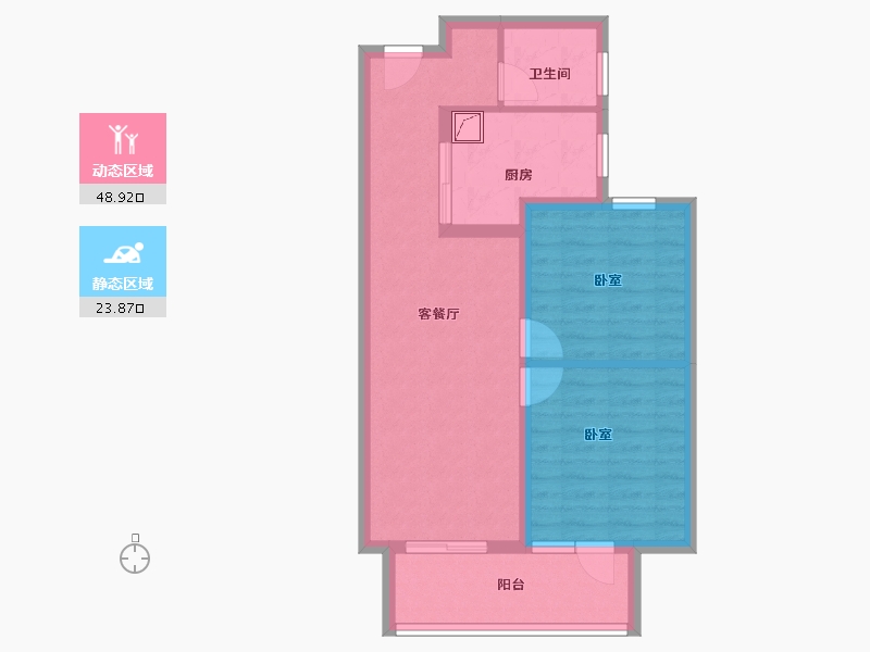 上海-上海市-大华朗香公园映-64.45-户型库-动静分区