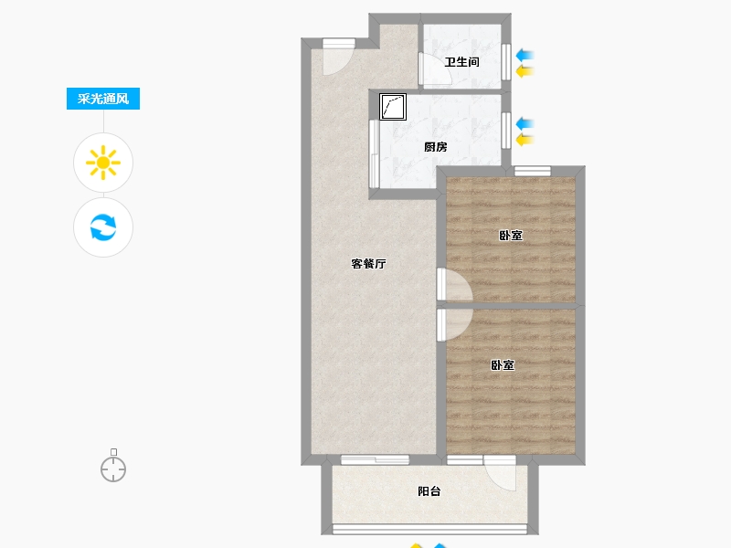 上海-上海市-大华朗香公园映-64.45-户型库-采光通风