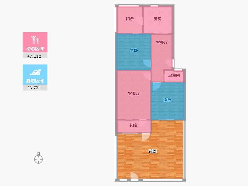 江苏省-苏州市-苏医新村-70.00-户型库-动静分区