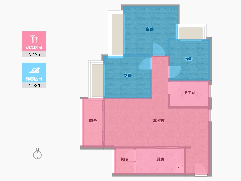 广东省-广州市-云溪四季-80.00-户型库-动静分区