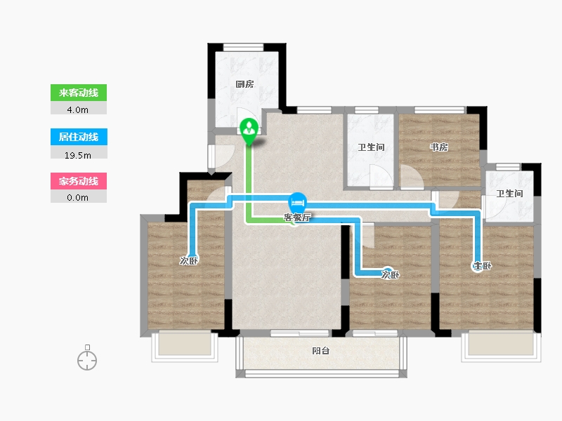 浙江省-绍兴市-晓风映苑-125.00-户型库-动静线