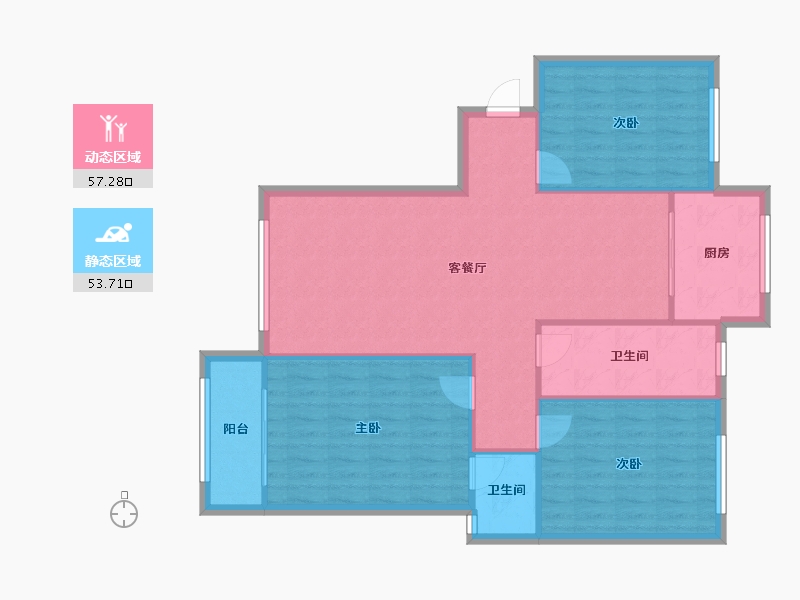 陕西省-宝鸡市-世家星城-102.11-户型库-动静分区