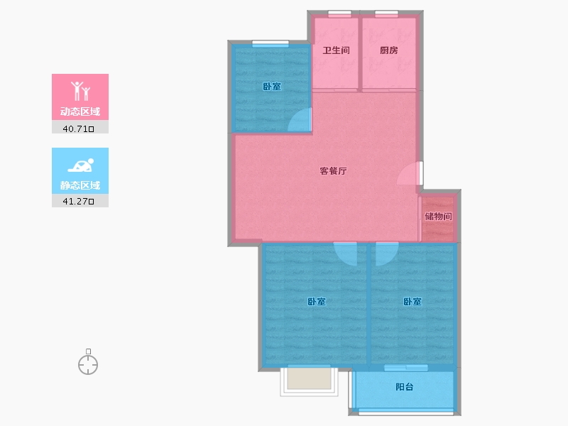 江苏省-南京市-仙居雅苑-74.84-户型库-动静分区