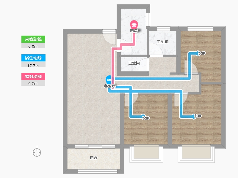 山西省-太原市-梵璟·天瑞-63.87-户型库-动静线