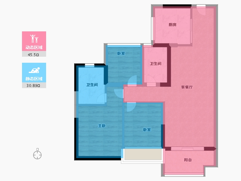 广东省-佛山市-保利H+-67.19-户型库-动静分区