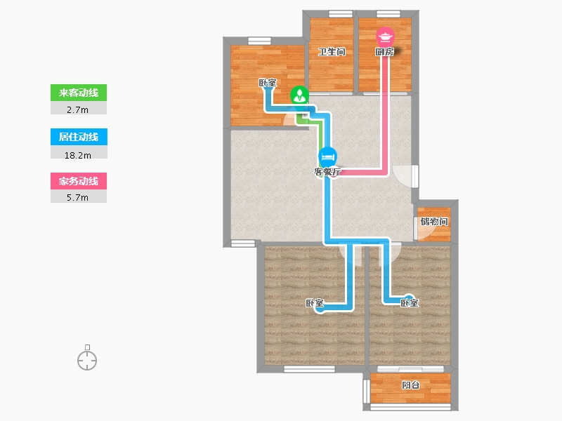 江苏省-南京市-仙居雅苑-74.06-户型库-动静线