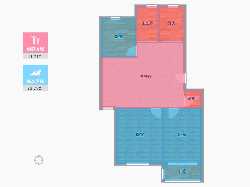 江苏省-南京市-仙居雅苑-74.06-户型库-动静分区