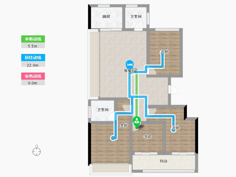 浙江省-杭州市-星翠芳华府-102.34-户型库-动静线