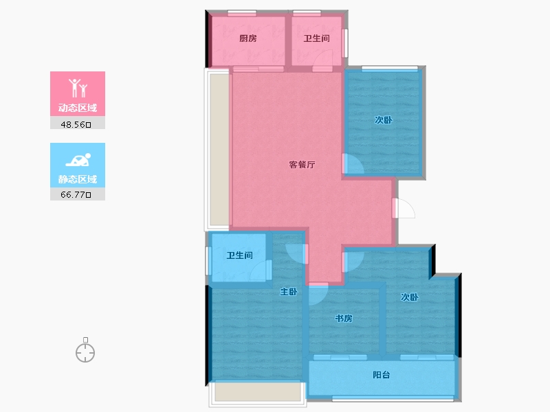 浙江省-杭州市-星翠芳华府-102.34-户型库-动静分区