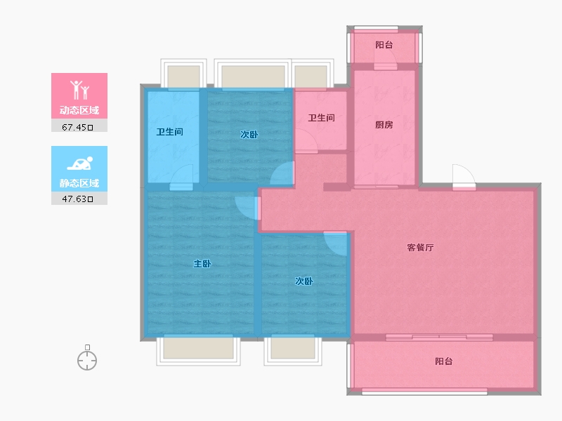 云南省-昆明市-云锦东方-103.20-户型库-动静分区