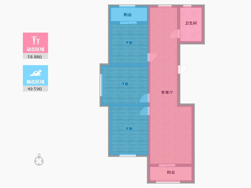 河北省-张家口市-铭瑞轩-101.95-户型库-动静分区