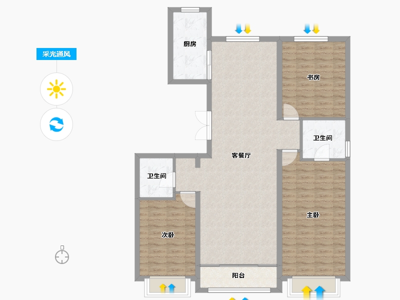 山西省-大同市-学林壹号-109.52-户型库-采光通风