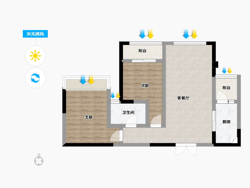 四川省-成都市-天府天玺-64.15-户型库-采光通风