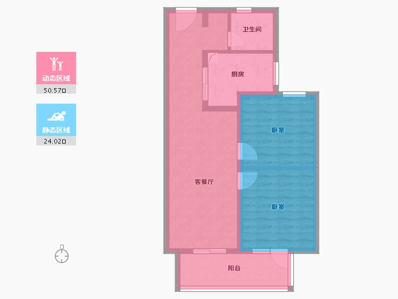 上海-上海市-中铁·虹桥逸都古北悦公馆-66.24-户型库-动静分区