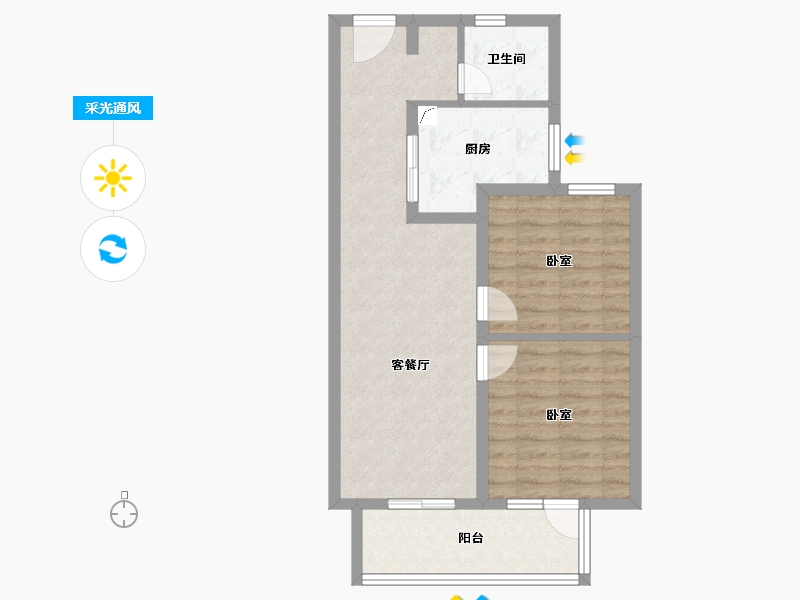 上海-上海市-中铁·虹桥逸都古北悦公馆-66.24-户型库-采光通风