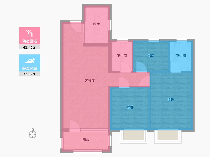 湖北省-武汉市-中建福地星城-73.46-户型库-动静分区