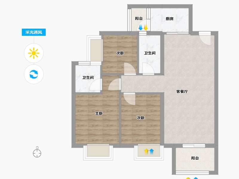 广西壮族自治区-柳州市-君悦天御-76.00-户型库-采光通风